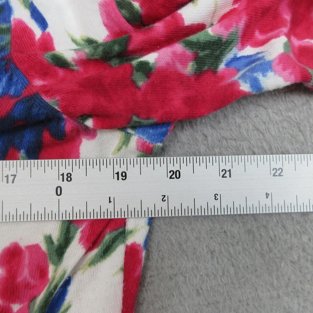 Talbots Cardigan Sweater Womens Large Multicolor‎ Floral V Neck Short Sleeve